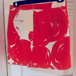 J. Crew fun pattern orange & cream skirt in size 2